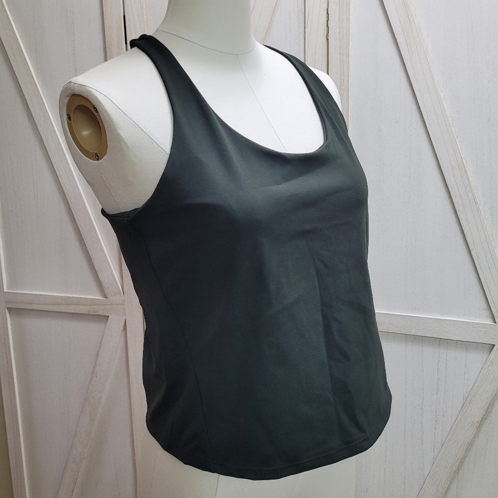 Spanx Tank Top With Shelf Bra, NWT, Essex Green